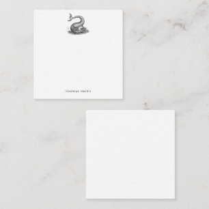 Cartão De Notas Peixe de Monstro do Mar de Vintagem Náutica Pessoa