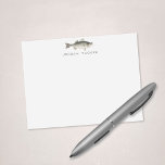 Cartão De Notas Peixes Bass Outdoorsman Pescador Nome Personalizad<br><div class="desc">Este design apresenta um peixe-base listrado com aquarela com espaço para um nome/texto abaixo. Clique no botão personalizar se quiser ajustar os elementos de design e/ou modificar o texto! Variações deste design, cores adicionais, além de coordenar produtos estão disponíveis em nosso compro, zazzle.com/store/doodlelulu. Entre em contato conosco se precisar deste...</div>
