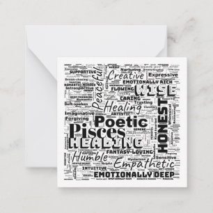 Cartão De Notas Peixes Zodiac Word Cloud Inspiration Squre