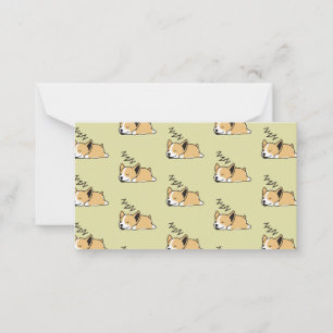 Cartão De Notas Pembroke Welsh Corgi Cachorro Dormente ZZZ