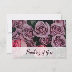 Cartão De Notas Pensando em você 🌿 Foto personalizada de Rosas