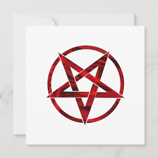Cartão De Notas Pentagrama do Diabo Vermelho (Frente)