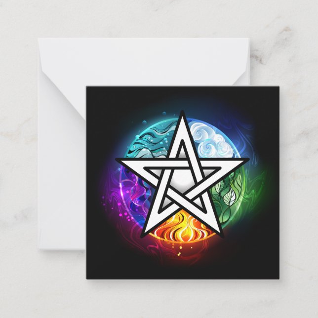 Cartão De Notas Pentagrama do Wiccan (Frente)