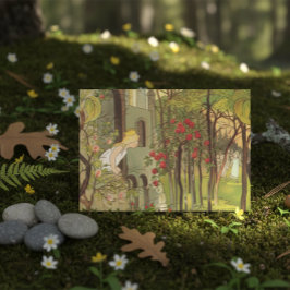 Cartão De Notas Pequena Princesa na Floresta