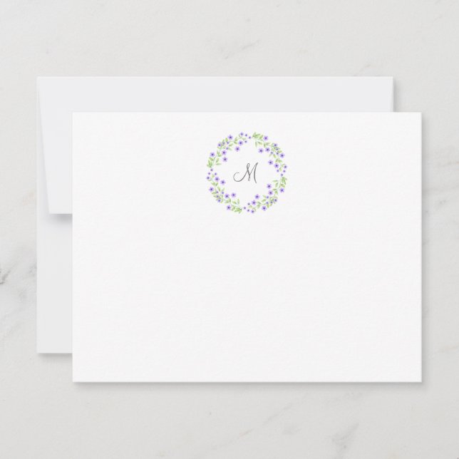 Cartão De Notas Pequena Violet Watercolor Blossomath (Frente)