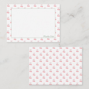 Cartão De Notas Pequenas Cerejas Personalizadas da Trendência