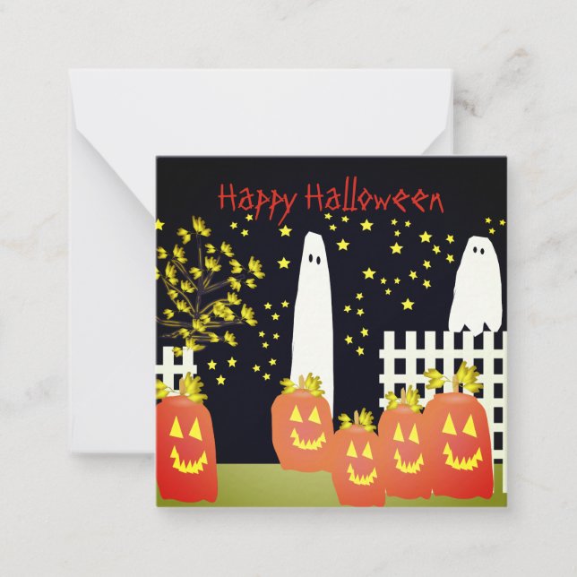 Cartão De Notas Pequeno Halloween (Frente)