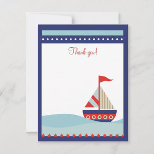 Cartão De Notas Pequeno Marinho Naut 4x5 Flat Obrigado Nota