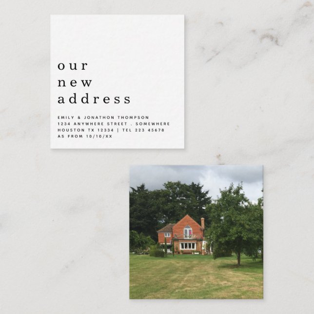 Cartão De Notas PEQUENO TAMANHO | Novo Endereço para Movimentação  (Frente/Verso)