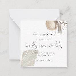 Cartão De Notas PEQUENO TAMANHO | Script De Grama Boho Pampas Salv