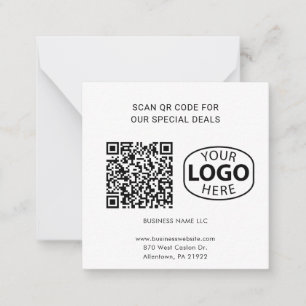 Cartão De Notas Personalização de Tipografia de Código QR de Logot