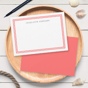 Cartão De Notas Personalizado com Cor Moderna de Bordas Clássicas