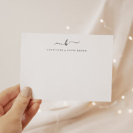 Cartão De Notas Personalizado de Papel de Carta de Casal Monograma