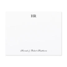 Personalizado Elegante Minimalista Monograma Preto