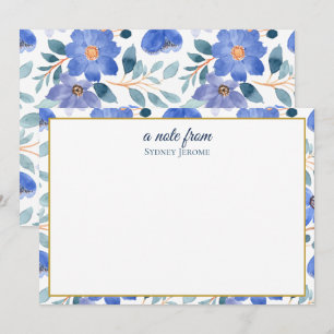Cartão De Notas Personalizado Flor Silvestre Vintage