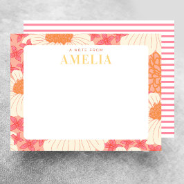 Cartão De Notas Personalizado Floral