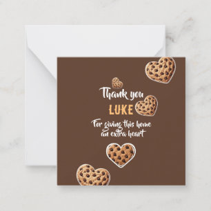 Cartão De Notas Personalizado Obrigado corações de biscoitos desig
