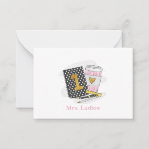 Cartão De Notas Personalizado para Notebook Preto do Professor de 
