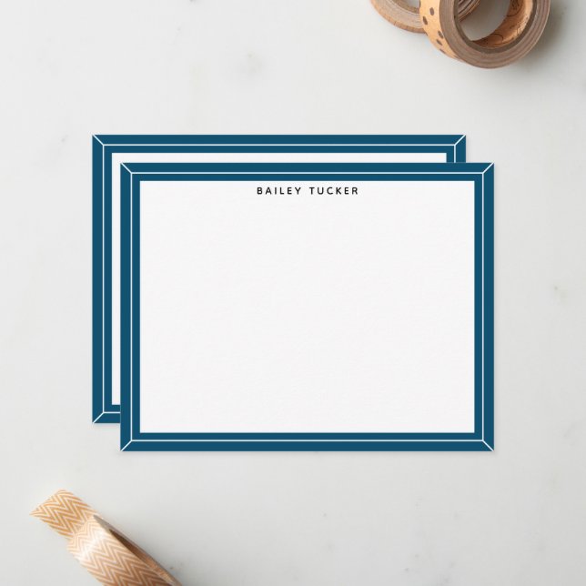 Cartão De Notas Personalizado Pessoal Personalizado de Quadro Azul (Frente/Verso In Situ)