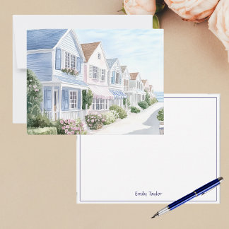 Cartão De Notas Personalizar as Cotagens Costeiras de Verão