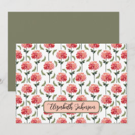 Cartão De Notas Personalized Chrysanthemum Botanical Note Card