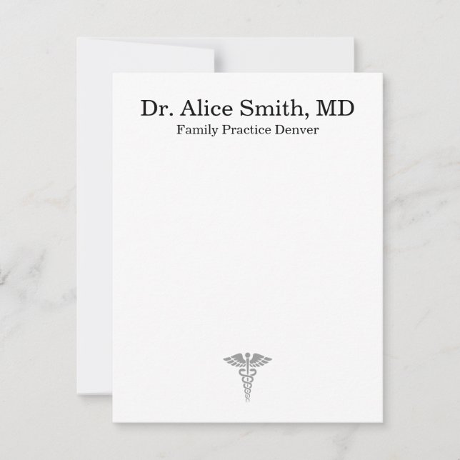 Cartão De Notas Personalized Doctor Note Cards (Frente)