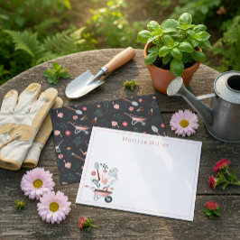 Cartão De Notas Personalized Garden Tools Note Card 
