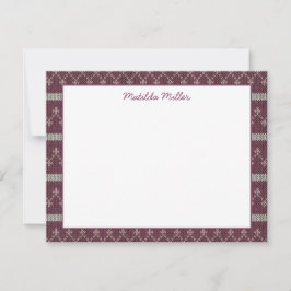 Cartão De Notas Personalized Knit Pattern Note Card