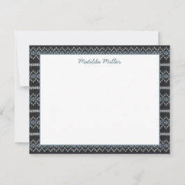 Cartão De Notas Personalized Knit Pattern Note Card