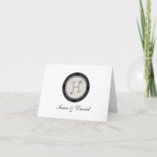 Cartão De Notas Personalized Monogrammed Note Cards:Initial H