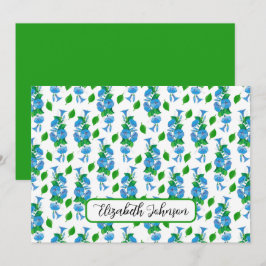 Cartão De Notas Personalized Morning Glories Floral Note Card