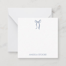 Cartão De Notas Personalized Name Dusty Blue Bow