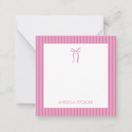 Cartão De Notas Personalized Name Pink Bow