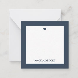 Cartão De Notas Personalized Navy Blue Retro Flower