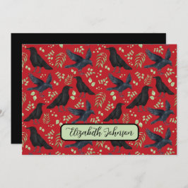 Cartão De Notas Personalized Ravens Note Card in Red
