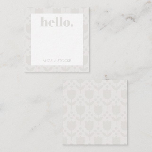 Cartão De Notas Personalized Retro Flower (Frente/Verso)