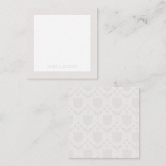 Cartão De Notas Personalized Retro Flower Note Card (Frente/Verso)