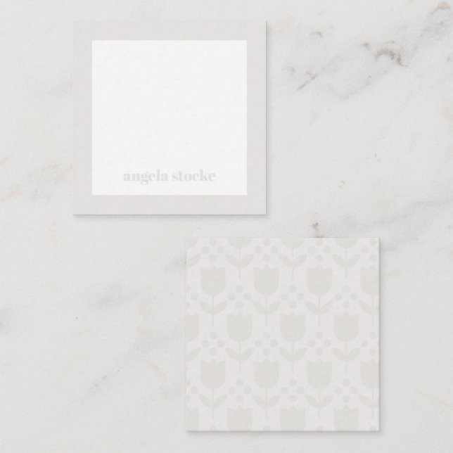 Cartão De Notas Personalized Retro Flower Note Card (Frente/Verso)