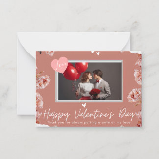 Cartão De Notas Personalized Valentine’s Day Photo Card | Romantic