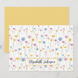 Cartão De Notas Personalized Wildflowers Floral Note Card