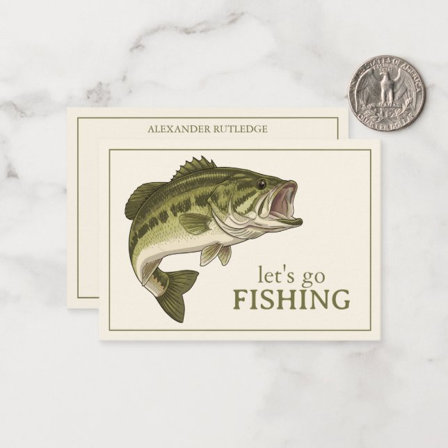 Cartão De Notas Pesca de Robalo Personalizada (Frente/Verso In Situ)