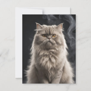 Cartão De Notas Pet Animal Elegante De Gato Persa Retrato Dramátic