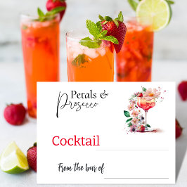 Cartão De Notas Petals Prosecco Chá de panela Floral Cocktail