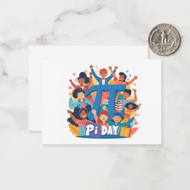 Cartão De Notas Pi Day Squad Celebration Design (Frente/Verso In Situ)