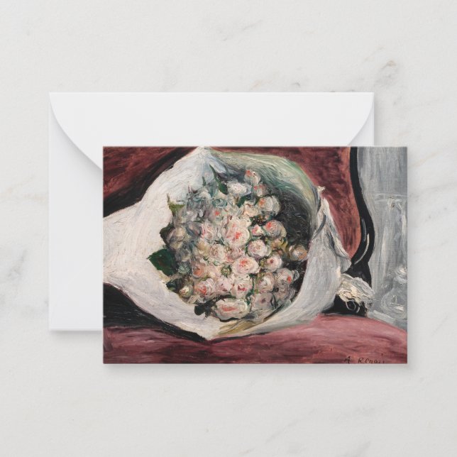 Cartão De Notas Pierre-Auguste Renoir - Buquê em caixa (Frente)