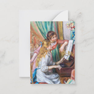 Cartão De Notas Pierre Auguste Renoir - Meninas Jovens ao Piano