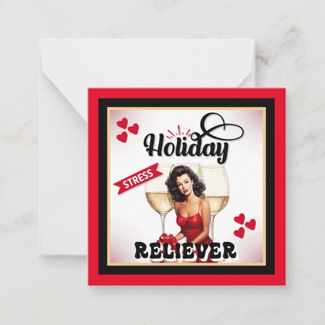 Cartão De Notas Pinagem do Alívio de Estresse de Férias Retroativa (Frente)