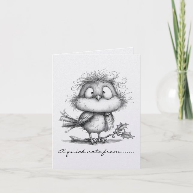 Cartão De Notas Pinguim Preto e Branco (Frente)