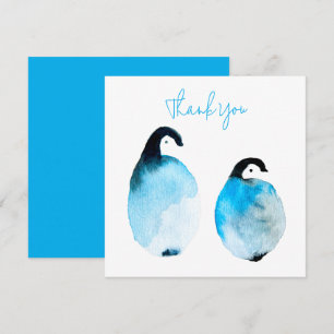 Cartão De Notas Pinguins fofos aquarela
