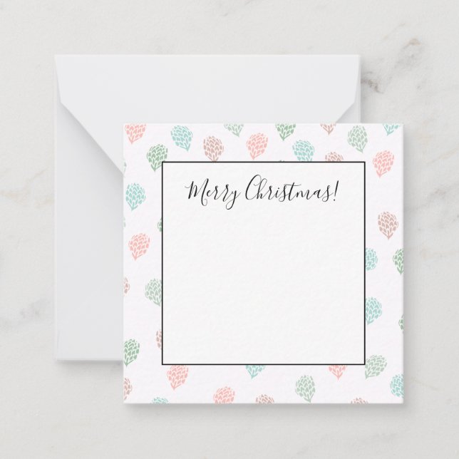 Cartão De Notas Pinhas de Pinheiro de Natal Pintadas à Mão Multico (Frente)